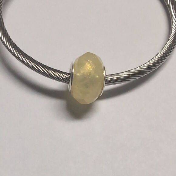 Yellow Glittery Charm for Pandora Style Bracelet - Picture 2 of 4